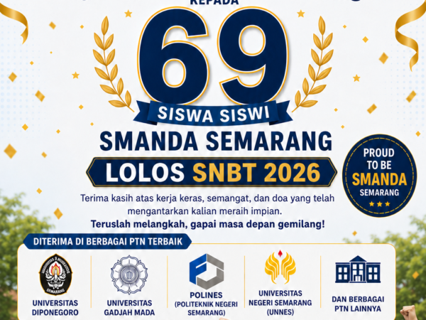 69 Siswa SMA Negeri 2 Semarang Lolos SNBT 2026, Prestasi Membanggakan untuk Sekolah dan Orang Tua Murid